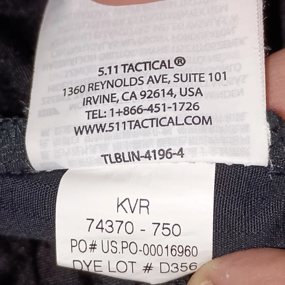 Mens' 5.11 Tactical Black Ripstop Pants Slacks Size 39 x 30.75